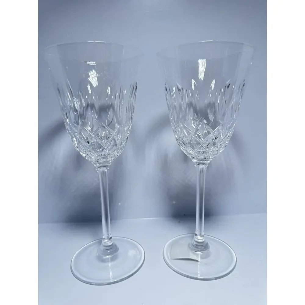 Mikasa CAMEO Blown & Cut Wine Glasses 8x3” Tall Set If Two Replacements